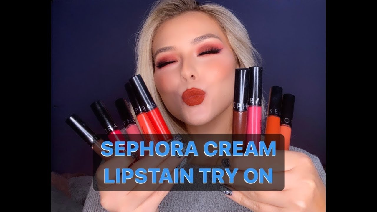 THE BEST Sephora Collection Cream Lipstains | Lip Swatch TRY ON! | Presleyinpink