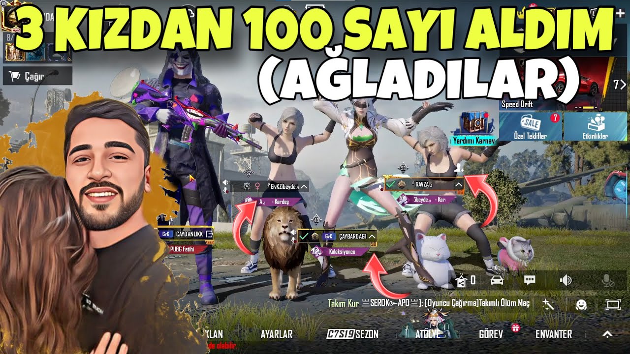 3 KIZA KARŞI BU SEFER M416 VS ATTIK, GERÇEKTEN HEPSİNİ AĞLATTIM! -PUBG MOBİLE