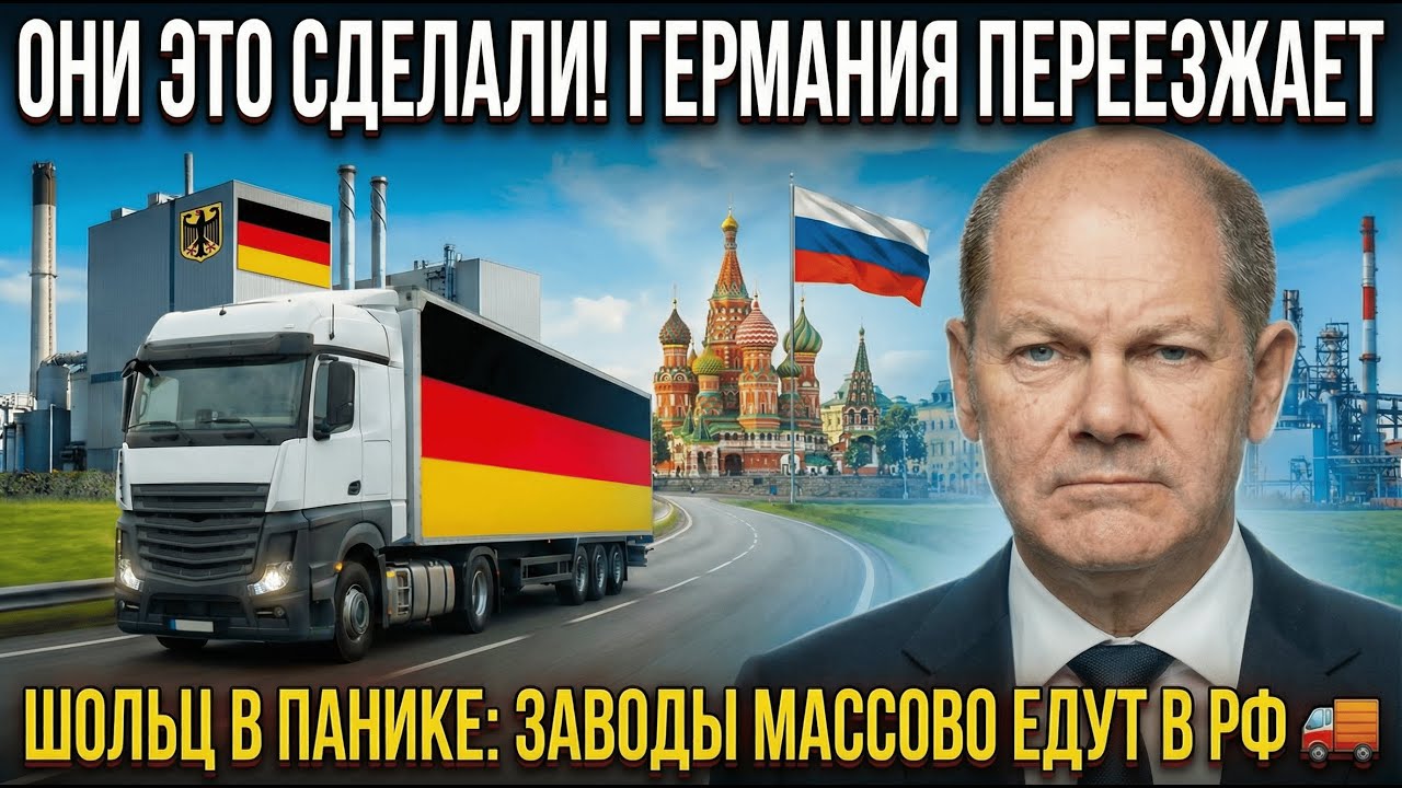 ГЕРМАНИЯ ВСЁ! 📉 Шольц в шоке: ключевые предприятия тайно перевозят в Россию