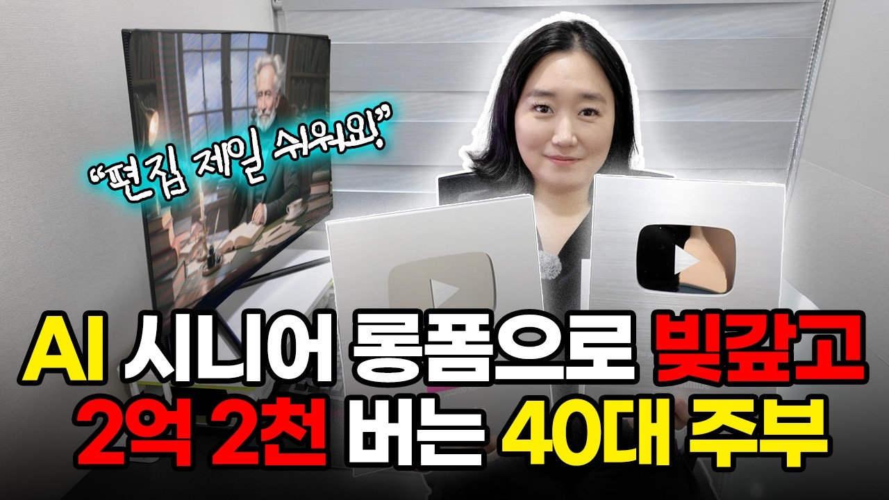 AI쓰고 독학으로 시니어롱폼 만들어 빚 갚고 2억 2천 버는 40대 주부