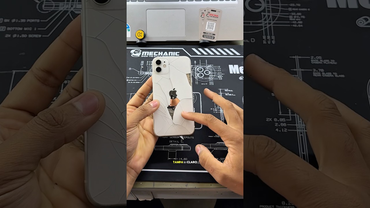 Restaurando completamente iPhone 11 com tela quebrada, bateria inchada e tampa quebrada #iphone