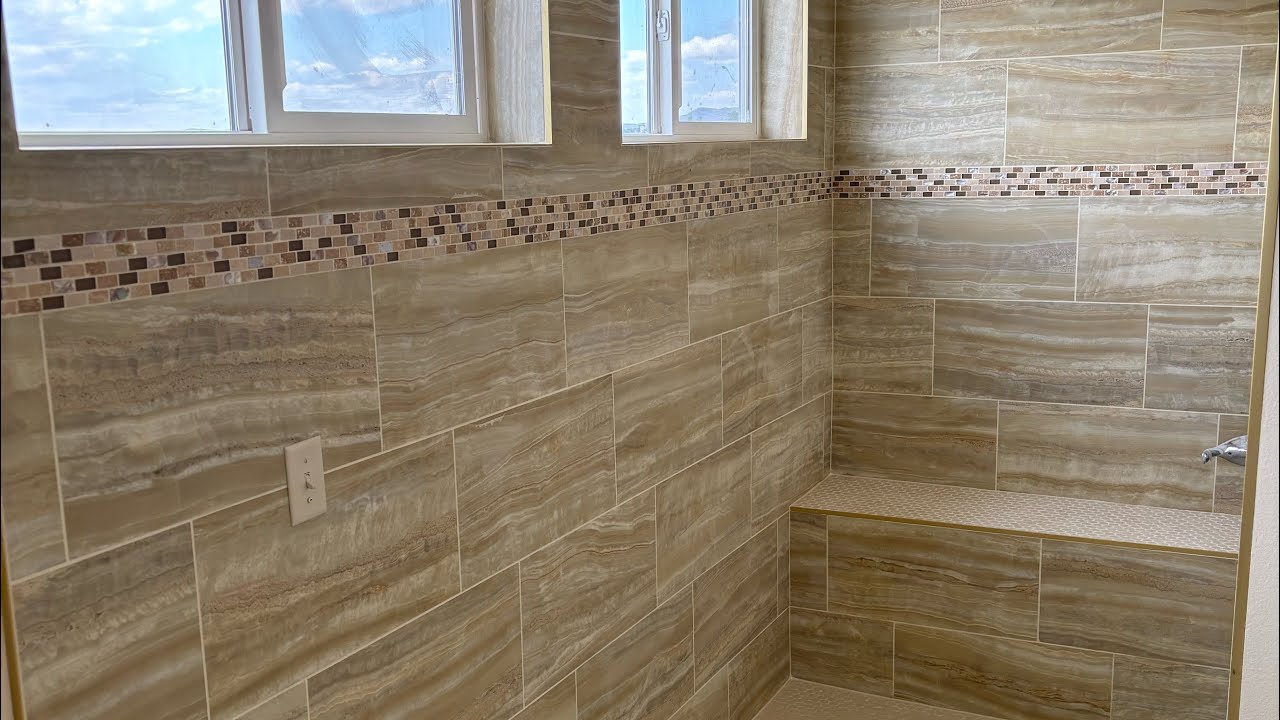 Full tile bathroom and shower install#howto #tile#tileshower 