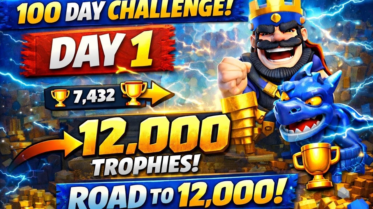 Road to 12,000 Trophies – Day 1 | 100 Day Clash Royale Challenge
