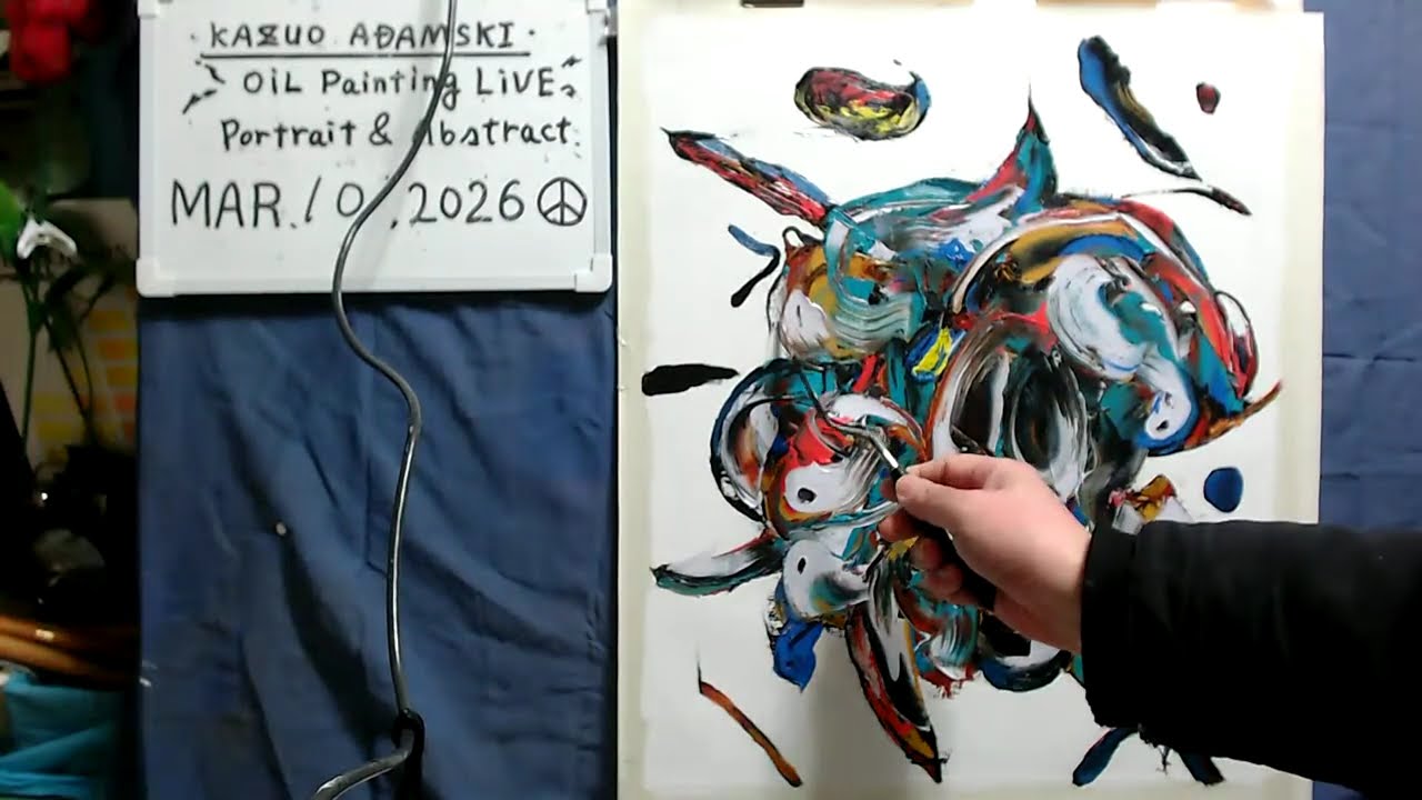 Oil painting  abstract day 3 op1650-3   [LIVE]--  