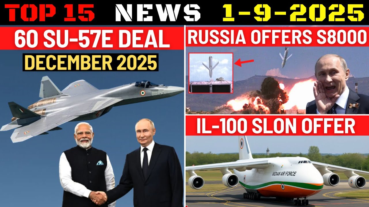 Indian Defence Updates : 60 Su-57 Deal,S8000 Missile Offer,IL-100 Slon Offer,Stealth Kamikaze Drone