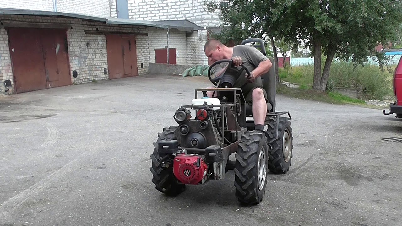 Минитрактор-переломка 4x4 #14. Первый выезд. Minitraktor-fracture 4x4 #12. First departure