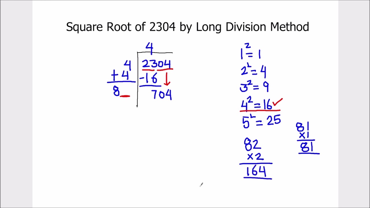 How to Find Square Root of 2304 by Long Division Method / Long Division of 2304 in HIndi /Easy Trick