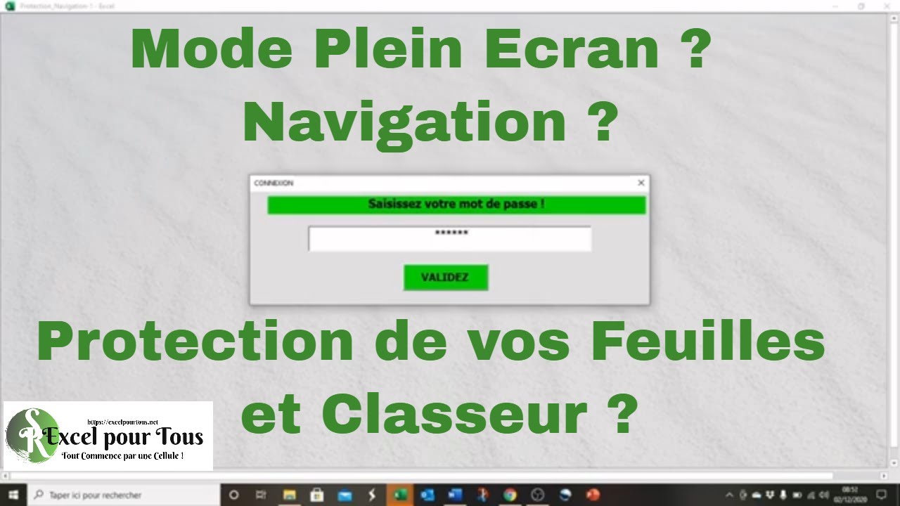 ✅ EXCEL GRATUIT : Comment Passer en Mode Plein Écran, Protéger vos Feuilles, la Navigation ?