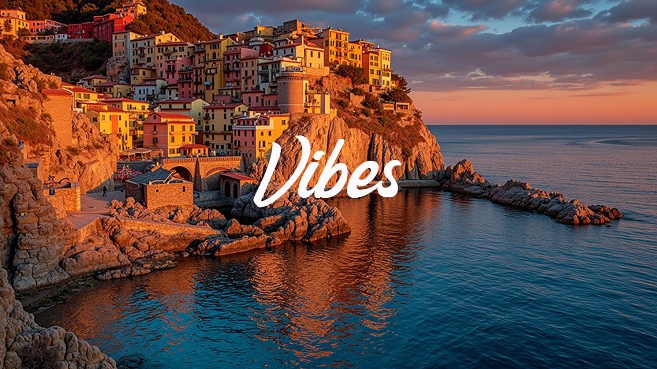 Amalfi Coast Sunset Vibes ~ Расслабляющая итальянская музыка и гитара для глубокого сна 4K