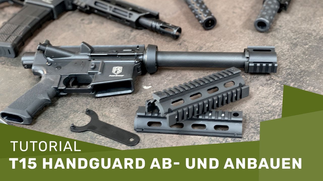Tutorial: Wie ihr den Standard Handguard von der First Strike T15 abbaut.