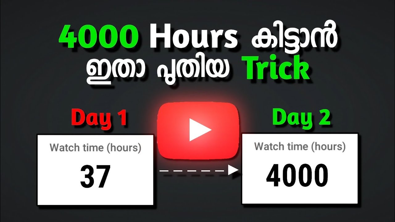 How to Get 4000 HOURS from 1 VIDEO (Easy Trick) മലയാളം