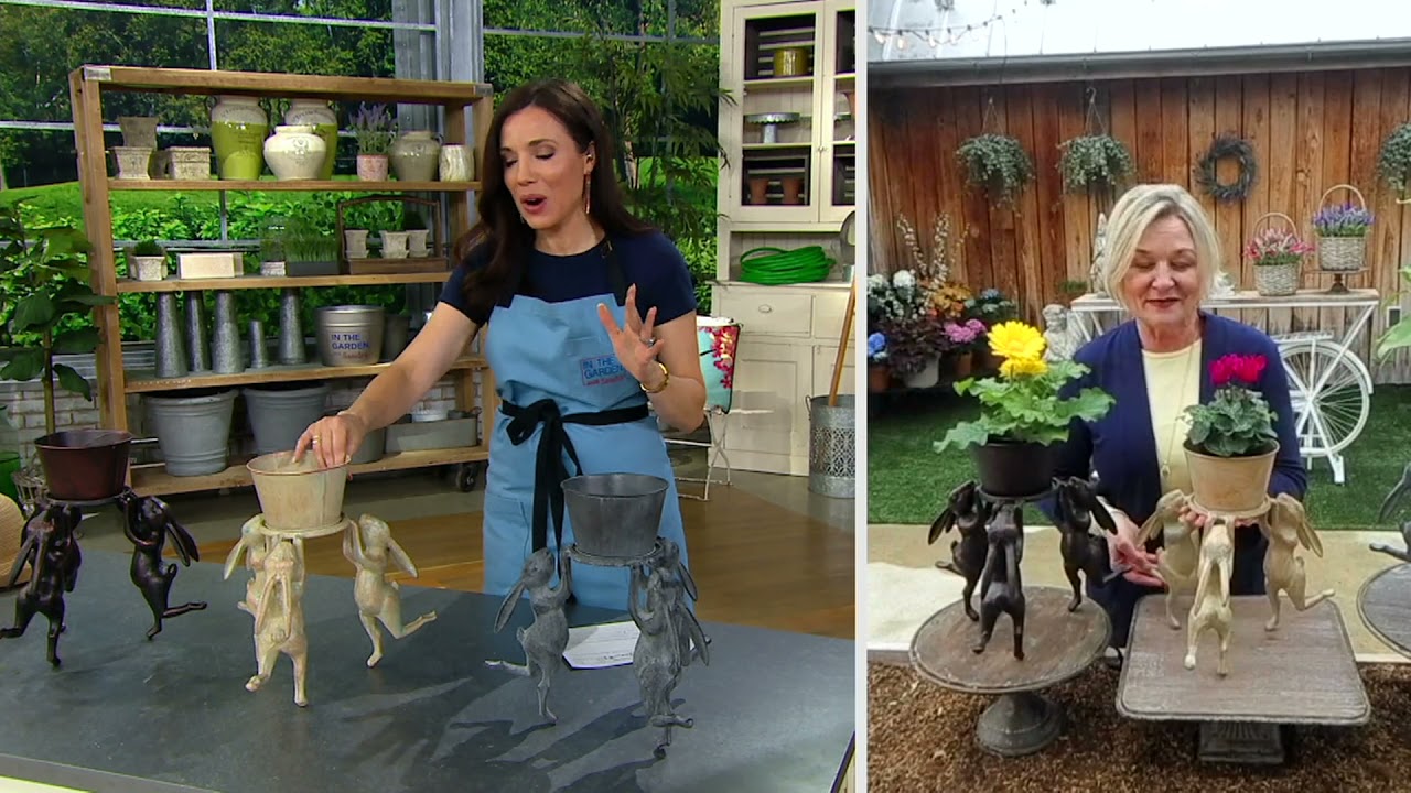 Barbara King Dancing Bunny Garden Sculpture with Planter on QVC