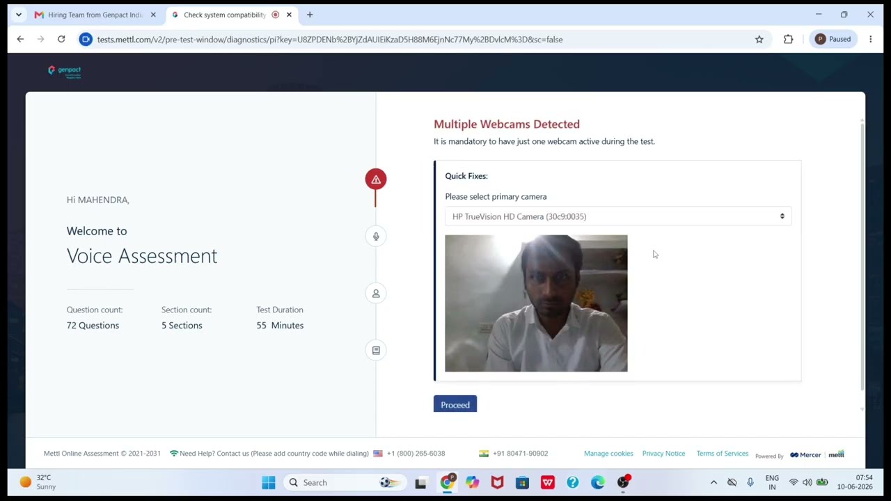 Genpact Test Live #interview