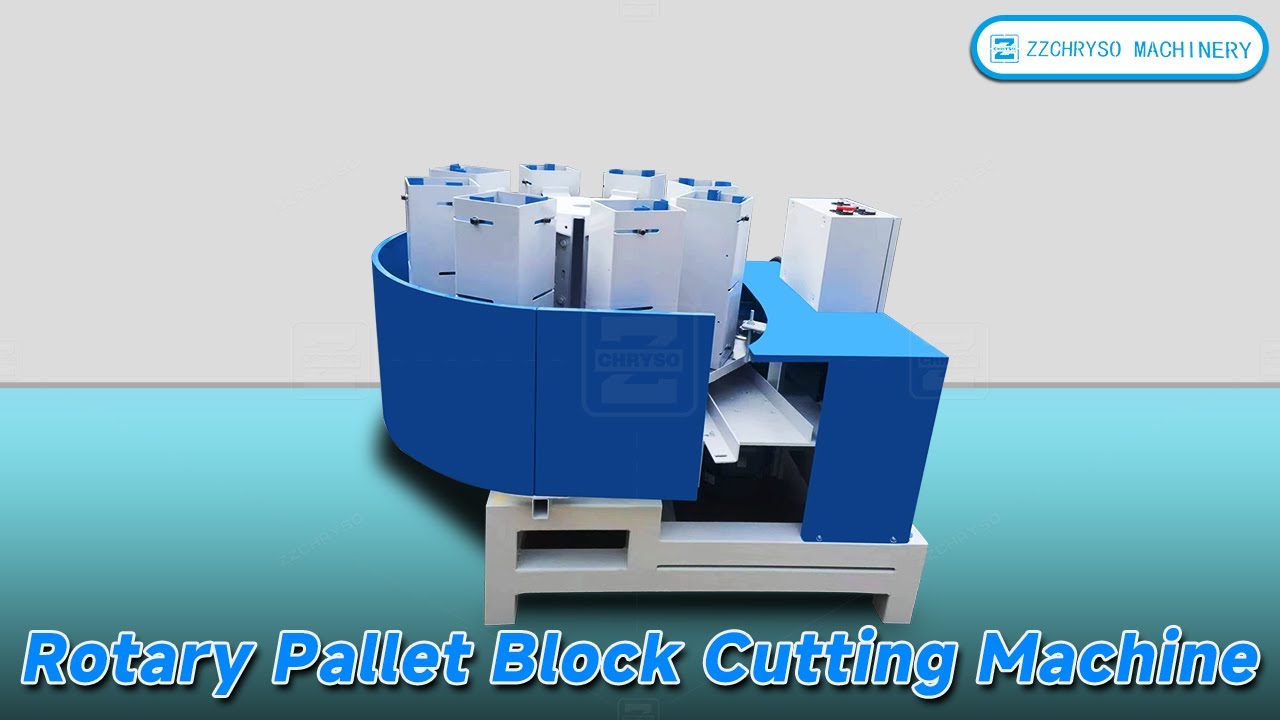 Save Labor：High Speed Rotary Wood Pallet Block Cutting Saw Machine