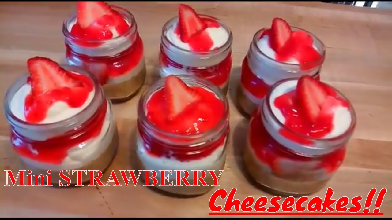 STRAWBERRY Cheesecakes in a Jar Recipe /  Kiwanna's Kitchen