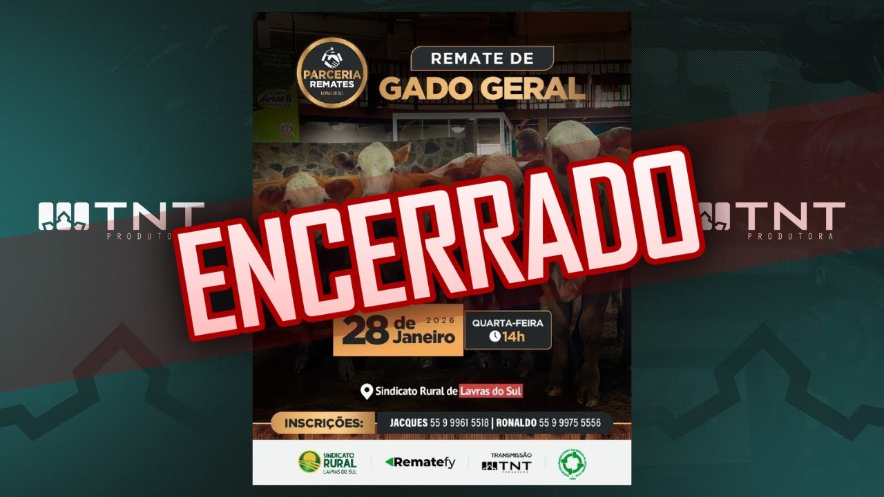 28/01 - Gado Geral Parceria Remates | 14h