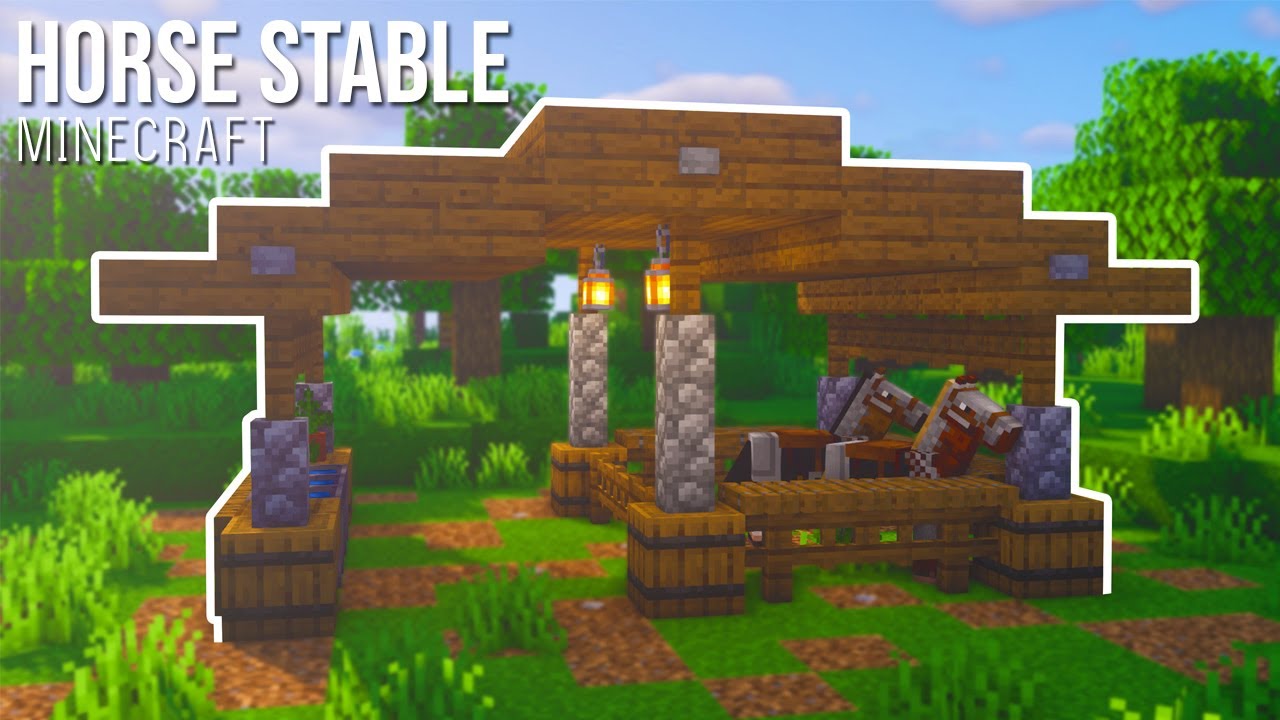 Minecraft : How to Build a Horse Stable | Small and Easy Stable Tutorial