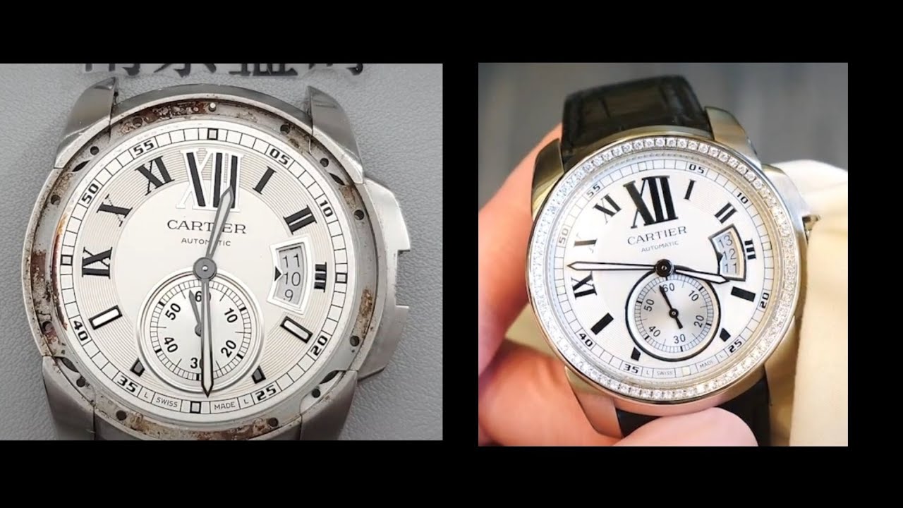 Old and Rusty Cartier Calibre de Cartier.Restoration/Rebuild.#134.
