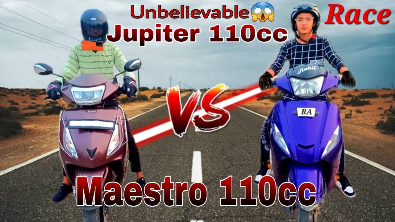 Jupiter 110cc V/S Maestro 110cc race 😱/ Tvs Jupiter v/s Hero Maestro Drag race 🔥/ Dekho Kon Jitta h🏆