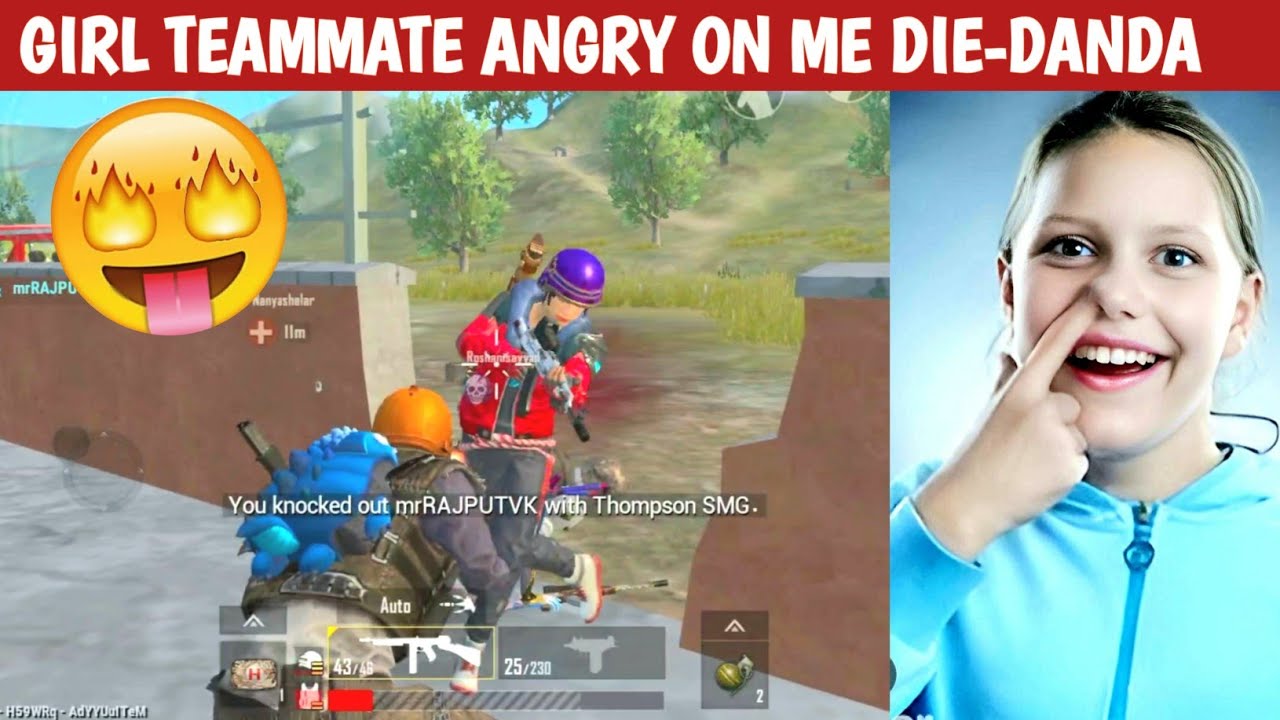 GIRL RANDOM TEAMMATE ANGRY ME DANDA Comedy|pubg lite video online gameplay MOMENTS BY CARTOON FREAK