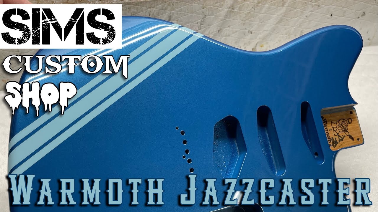 Warmoth Jazzcaster guitar - Lake Placid Blue w/ Daphne Blue competition stripes