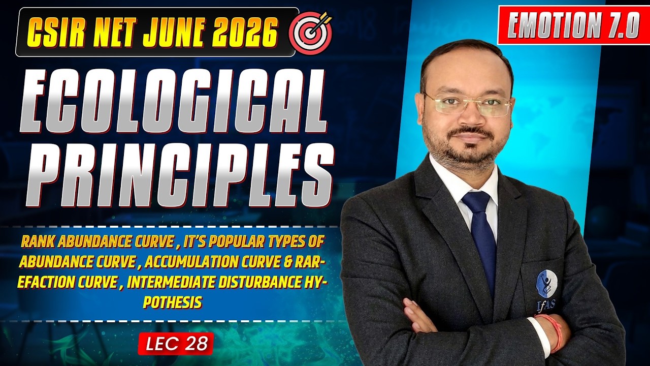 Rank Abundance Curve, It's & More | Ecological Principles | CSIR NET June 2026 | Lec-28 | IFAS