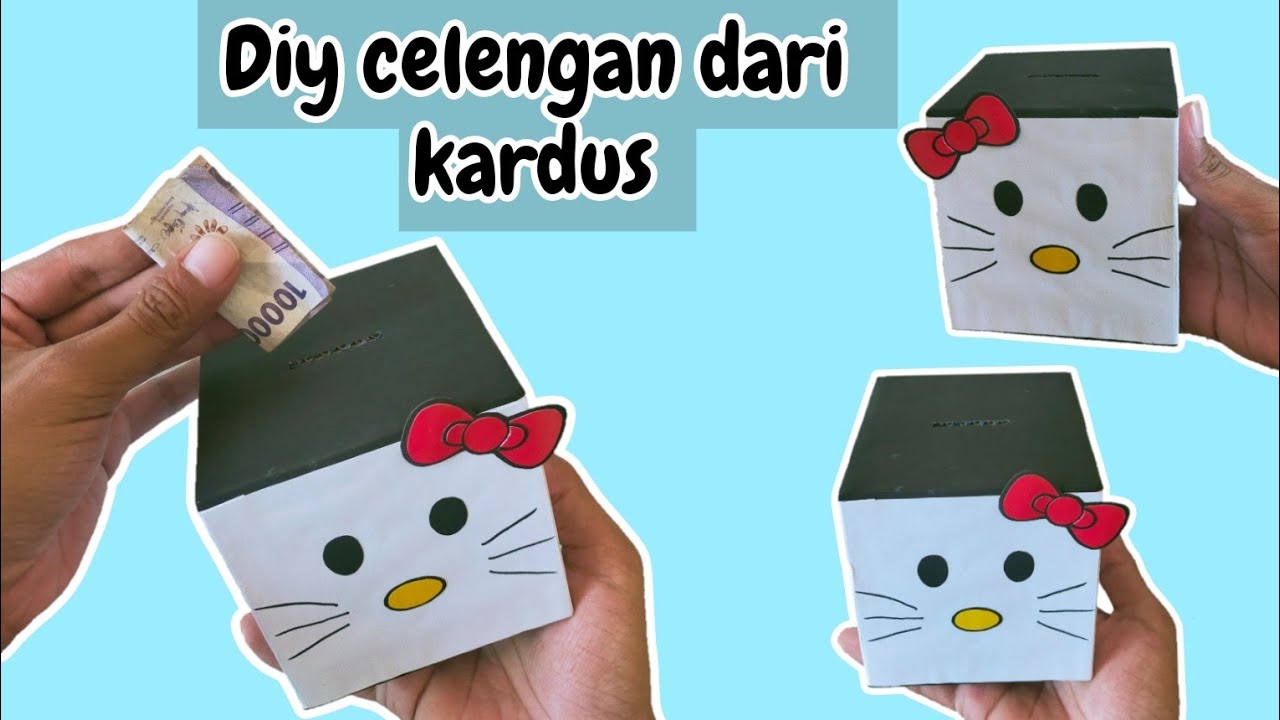Ide Kreatif | Membuat celengan dari sebuah kardus | Kerajinan tangan dari kardus bekas
