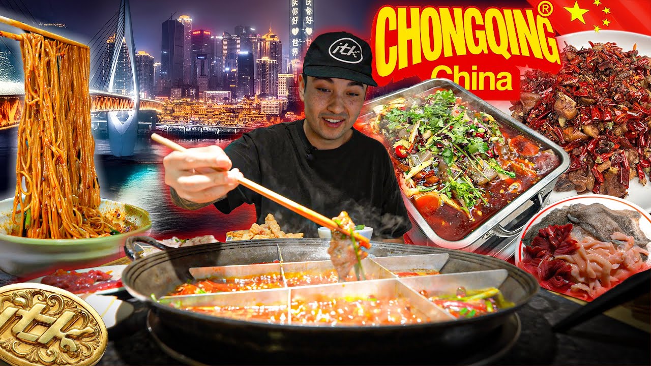 FIRST TIME IN CHONGQING 🇨🇳 FULL DAY FOOD TOUR EATING THE SPICIEST FOOD IN CHINA'S CYBER CITY