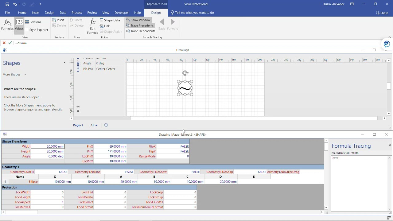 MS Visio. How create shape with text which can be resized