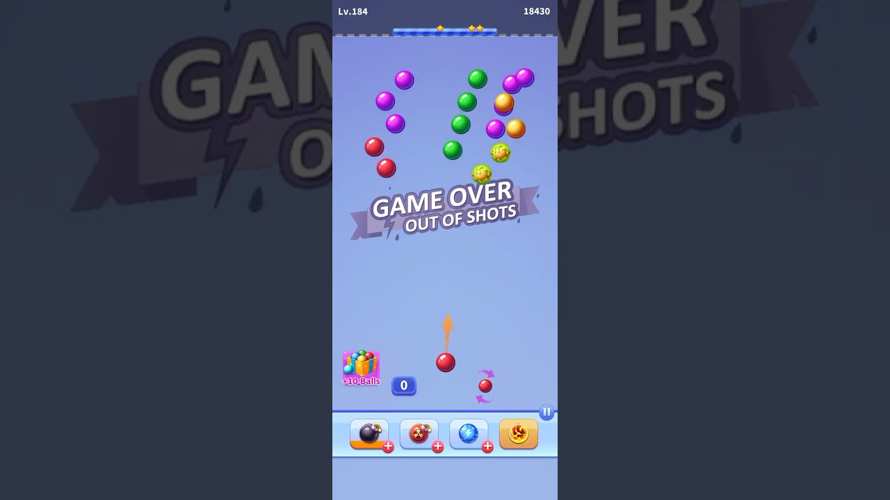 Bubbles game 184 to 187 finish in one time 