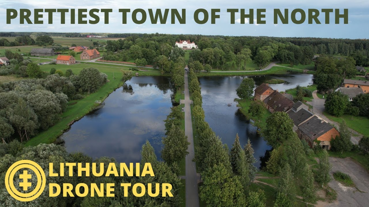 Roki&scaron;kis historic town - Lithuania by drone
