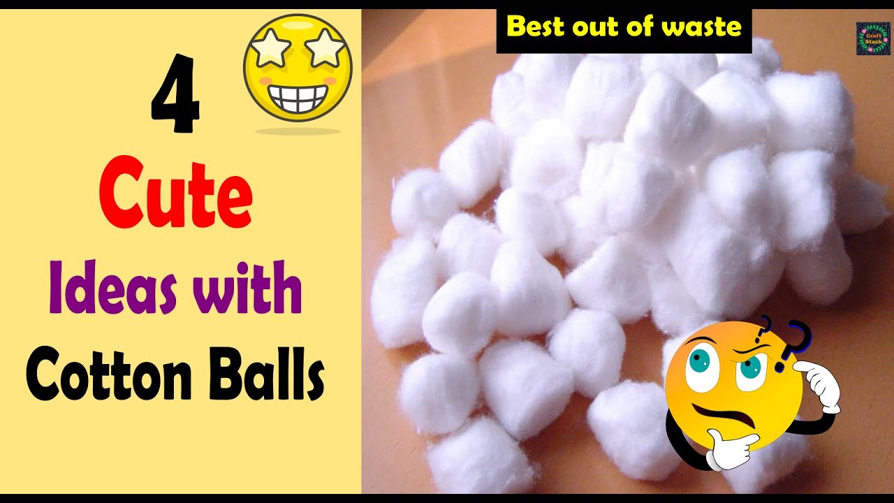 4 Cute Ideas with Cotton Balls | Easy Cotton Craft Ideas | @CraftStack ✨