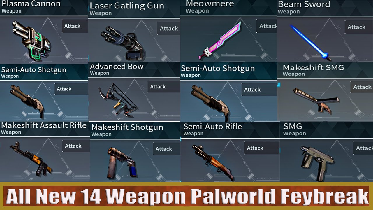 All New Weapons Palworld Feybreak Dlc Update