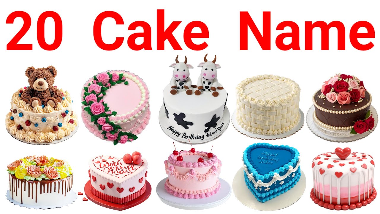 20 केक के नाम | 20 cake Names in English for Kids Vocabulary Learning