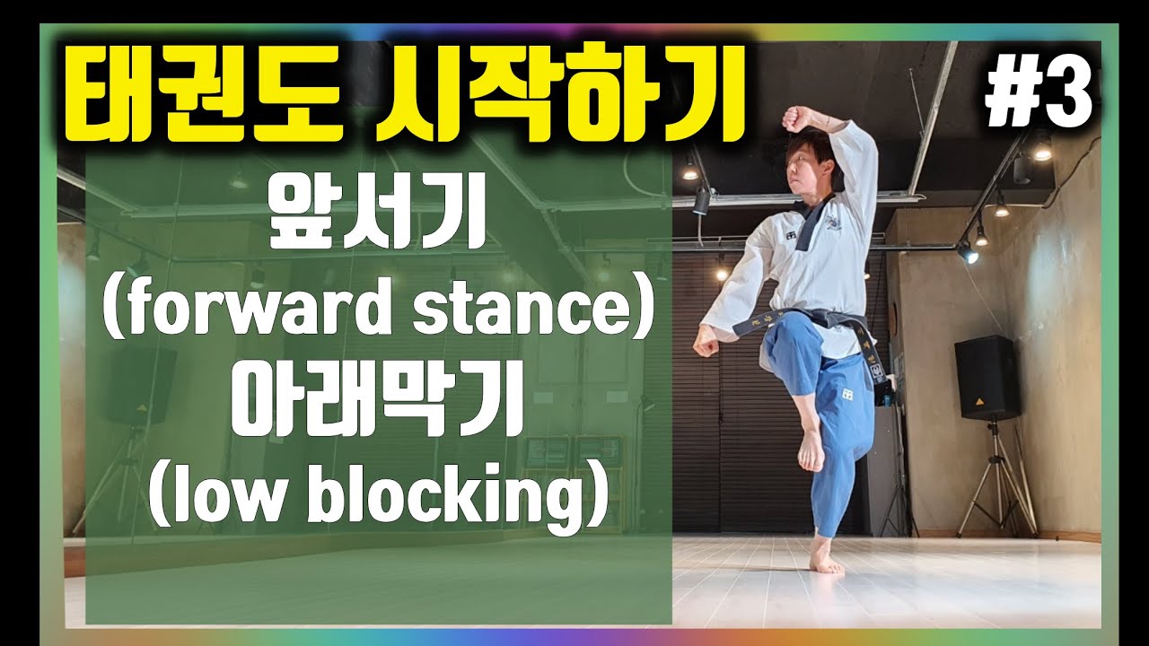 태권도 시작하기#3/ 초보자를 위한 수업(앞서기,아래막기) Taekwondo Basic(Forward stance,Down blocking)