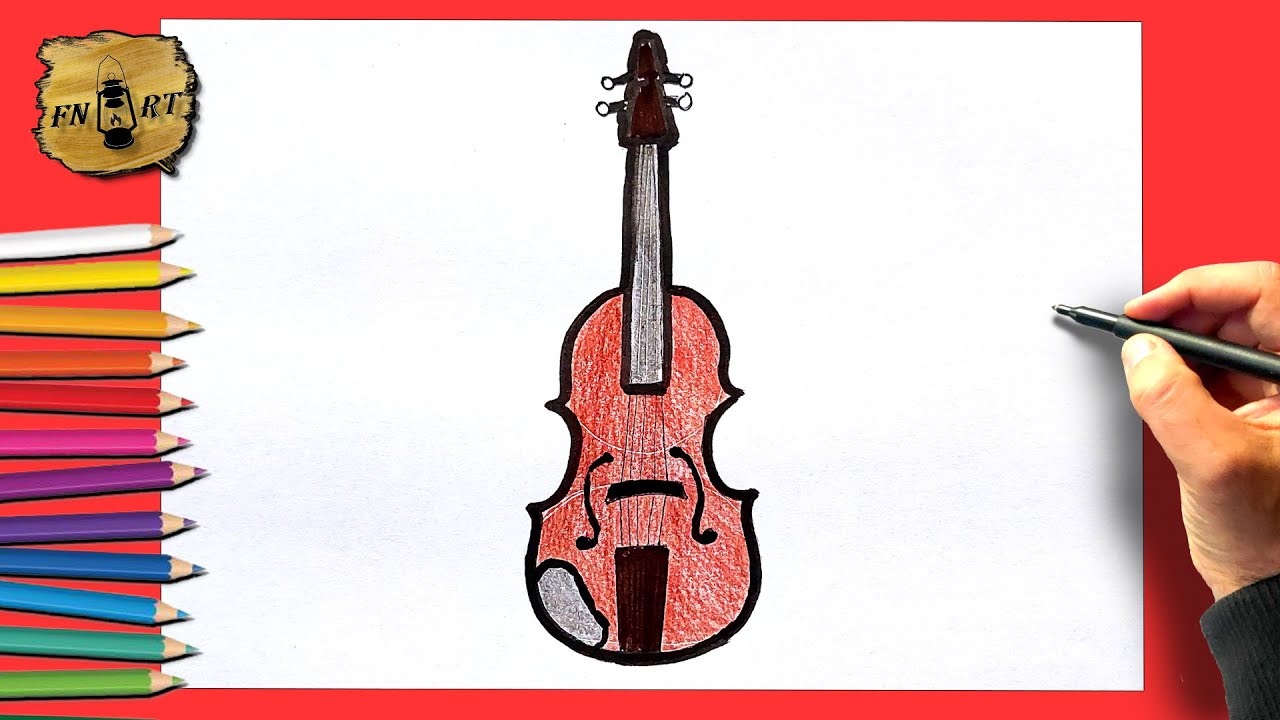 How to draw a cello easy step by step