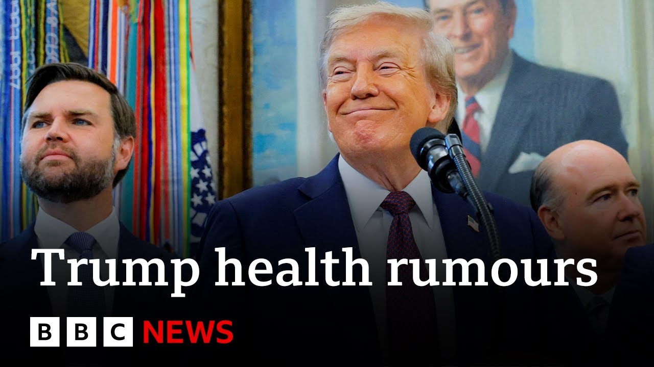 US President Donald Trump addresses health rumours | BBC News