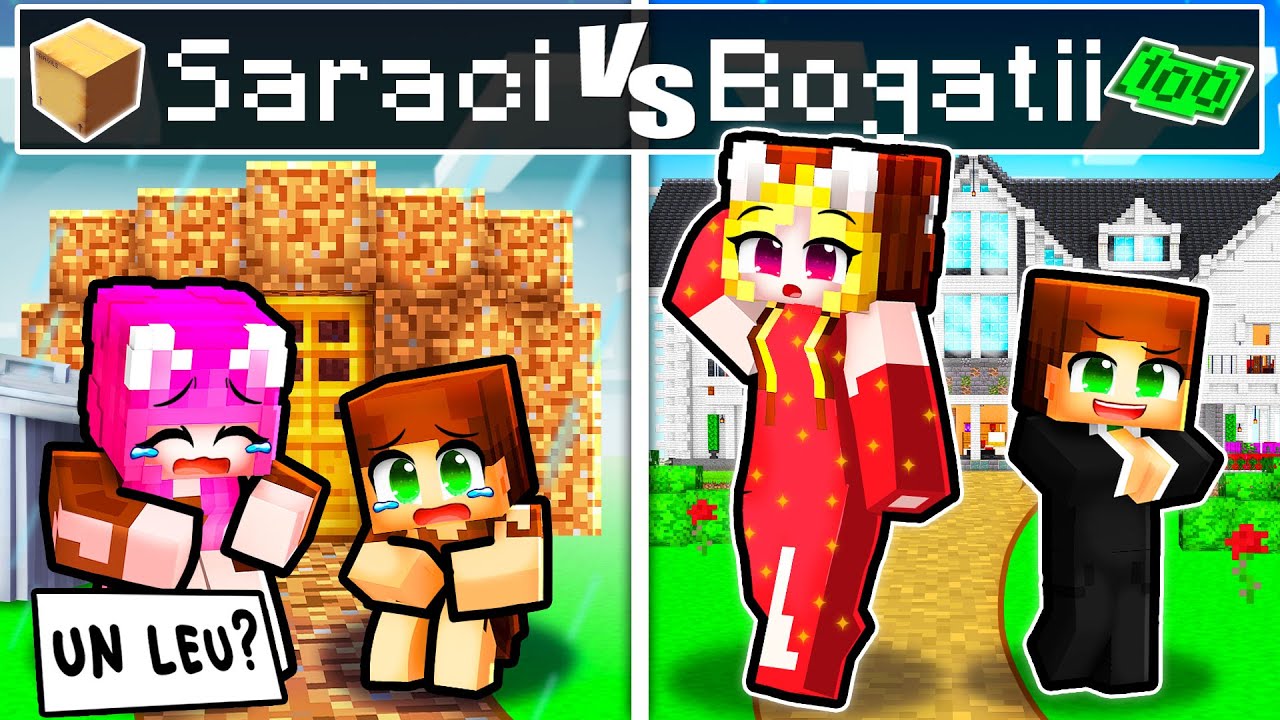 Familie de *SARACI* vs Familie de *BOGATI* pe Minecraft...
