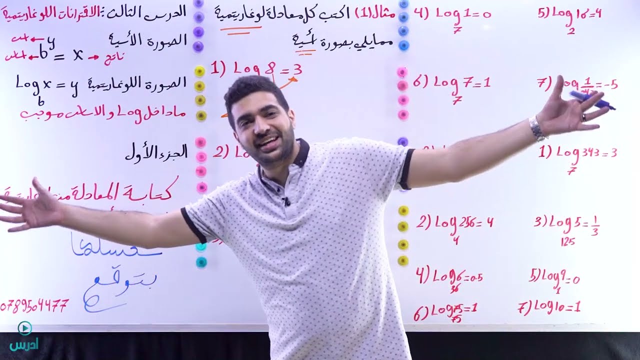 الاقترانات اللوغاريتمية توجيهي ادبي 2007  - الاستاذ مهند جدوع