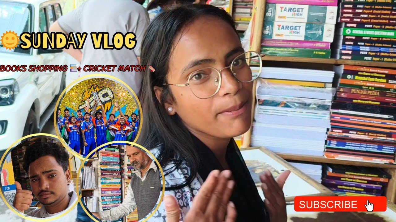 🌞 SUNDAY VLOG | BOOKS SHOPPING 📚 + CRICKET MATCH 🏏🎥