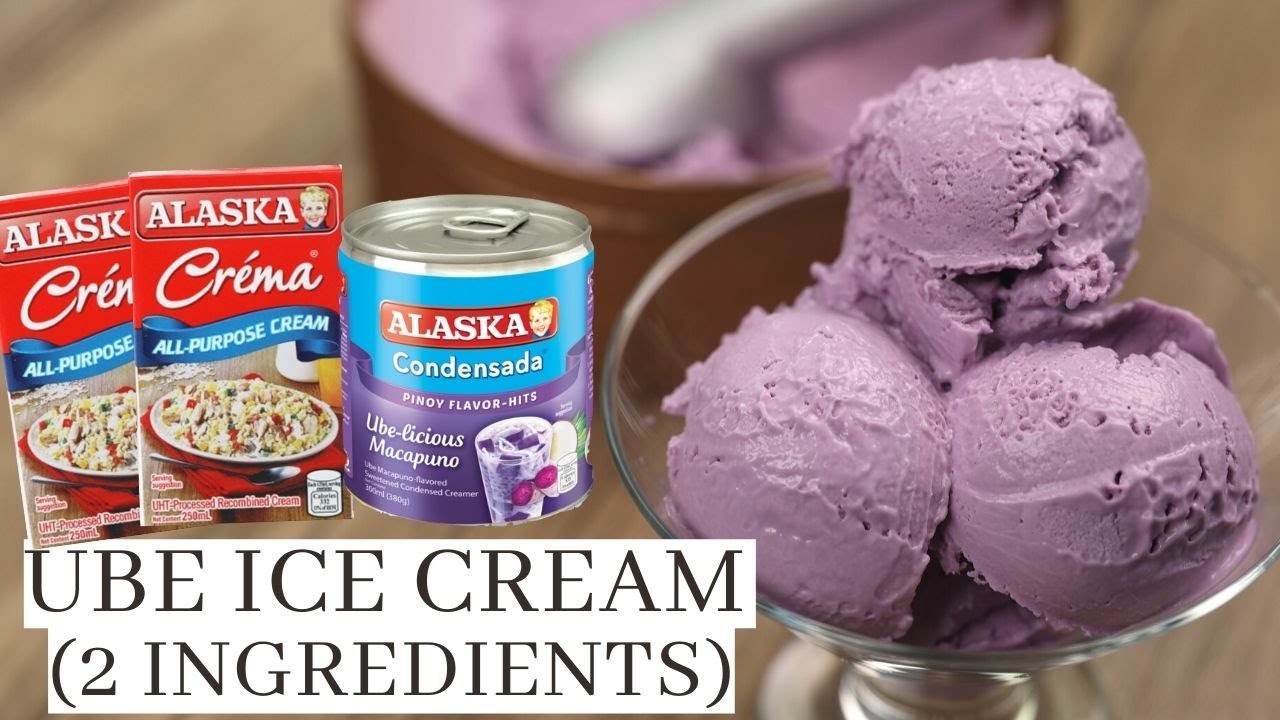 Ube Macapuno Ice Cream - 2 Ingredients Recipe
