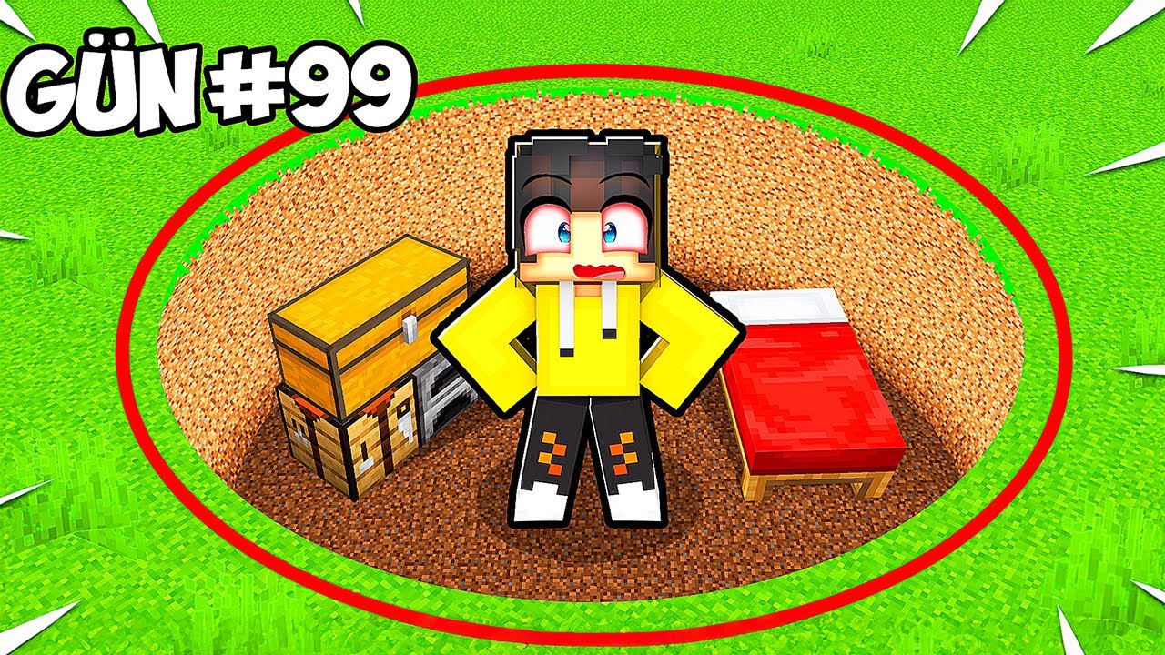 Minecraft ama &Ccedil;ukurun İ&ccedil;inde Mahsur Kalmak! 😱