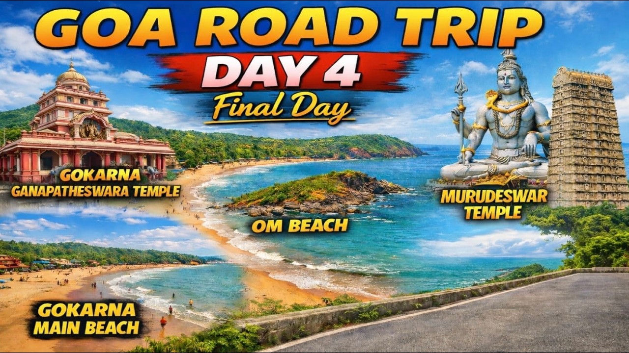 Goa Trip | Episode 5 Day 4 Gokarna To Kozhikode | Gokarna | OM Beach | Murudeswar | Final Day 455kms