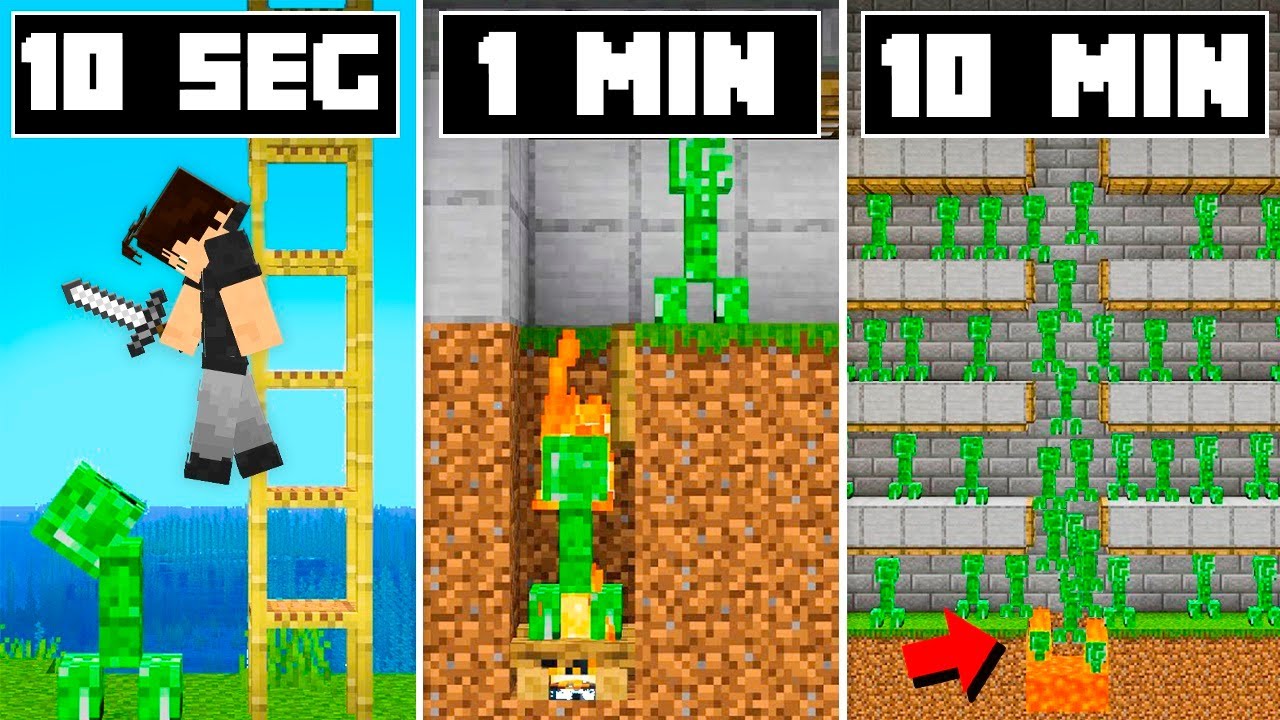 ✔️ 3 FARMS DE CREEPER e PÓLVORA FÁCIL de FAZER no MINECRAFT SURVIVAL
