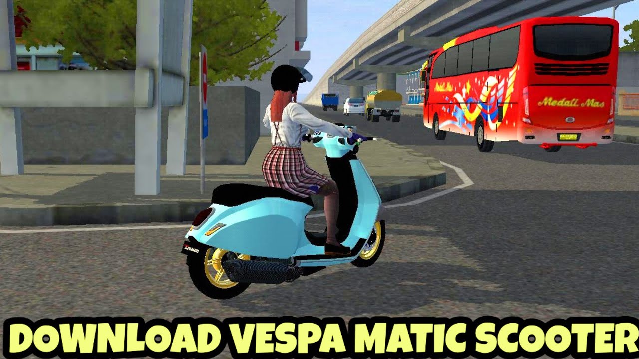 Vespa Matic Scooter Mod in Bus Simulator Indonesia - Bussid Car Mod - Bussid Bike Mod - BUSSID