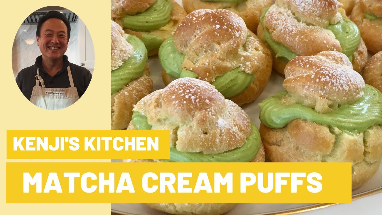 Matcha Cream Puffs (抹茶シュークリーム)