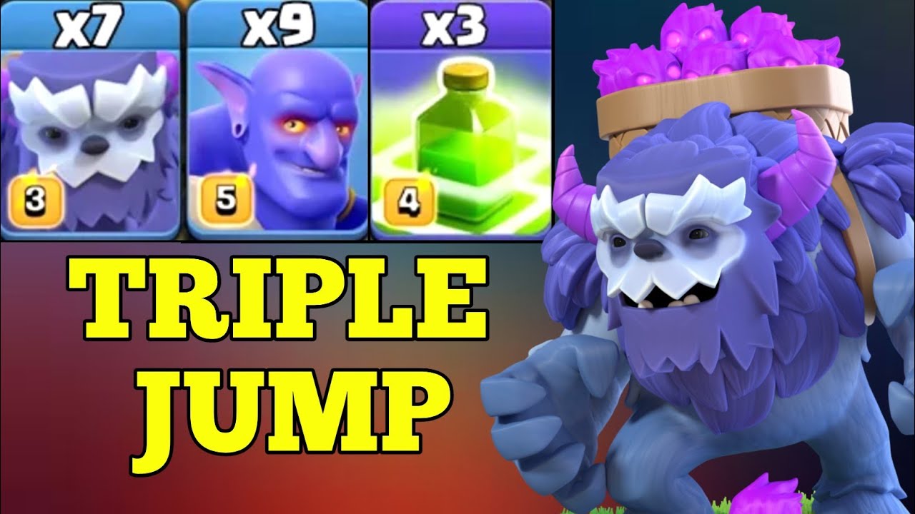 Th13 Attack Strategy 2021 - 7 Yeti + 9 Bowler + 3 Jump Spell | Clash of Clans