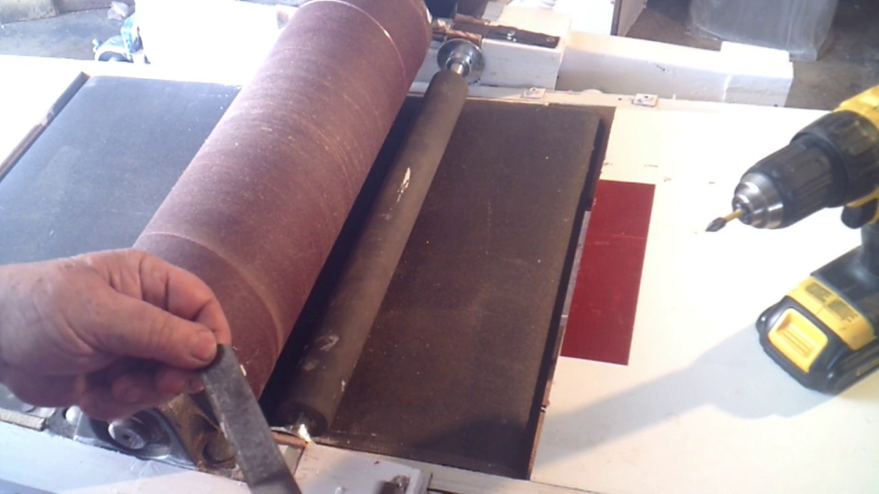 Drum Sander Best DIY Ever in U tube. No Slip Conveyor With Pinch Rollers. Must see!!!