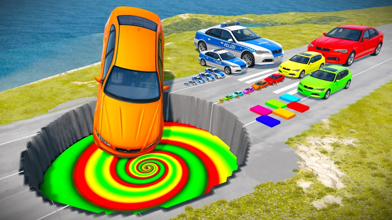 BIG & SMALL CARS vs GIANT PIT #224 - BeamNG.drive Ninja BeamNG !