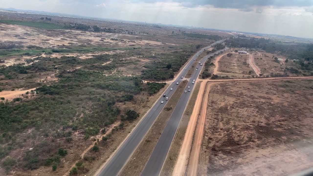 Landing at Robert Mugabe International Airport.